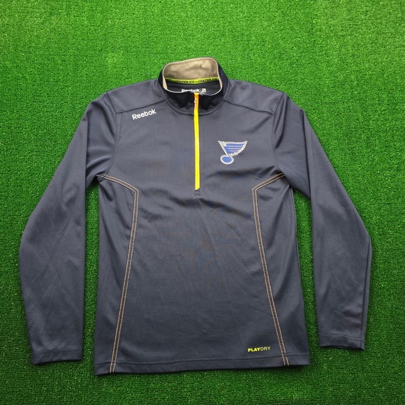 Reebok Other - St Louis Blues Sweatshirt Mens Small Blue 1/4 Zip Pullover Reebok NHL Hockey